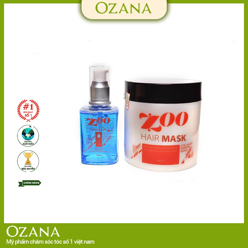 {MÃ ZOO04 Bộ combo Kem Hấp - Ủ- Xả Phục Hồi Tóc Collagen, Tinh Dầu Dưỡng Tóc Dành cho tóc xoăn, tóc khô xơ chẻ ngọn