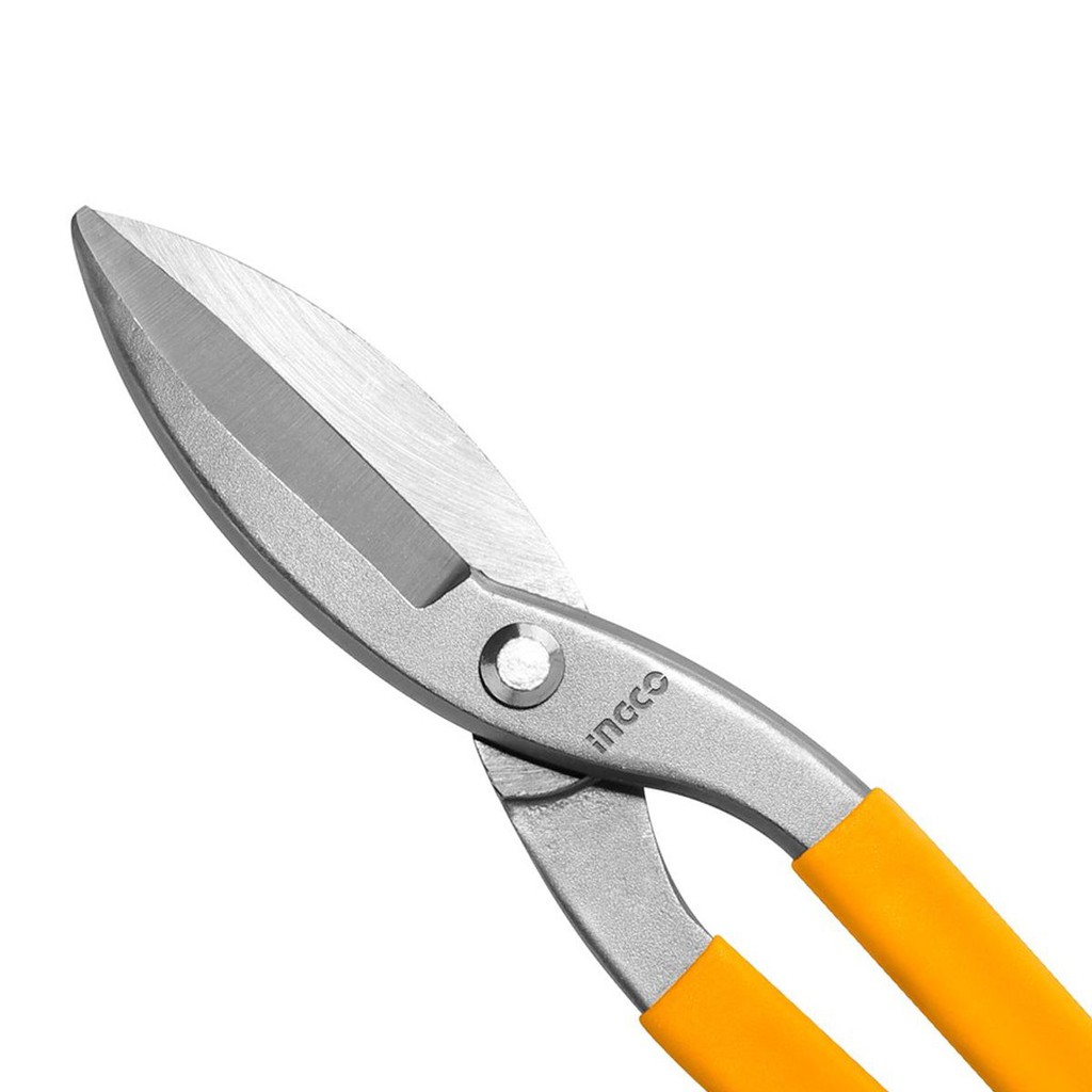 Kéo cắt tôn INGCO 10-12&quot; độ dầy cắt thép carbon &lt;1.2mm, thép không gỉ 0.5mm, lưỡi dao sắc bén, chống cong vênh rỉ sét.