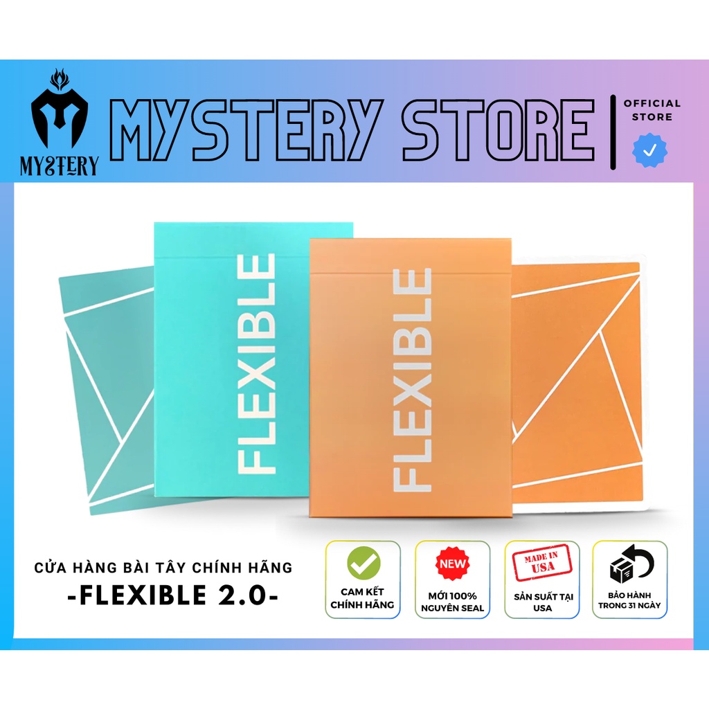 Bộ bài USA CAO CẤP CHÍNH HÃNG - FLEXIBLE 2.0 GRADIENTS BLUE & ORANGE - 10TH ANNIVERSARY- Bài Mỹ - Bà