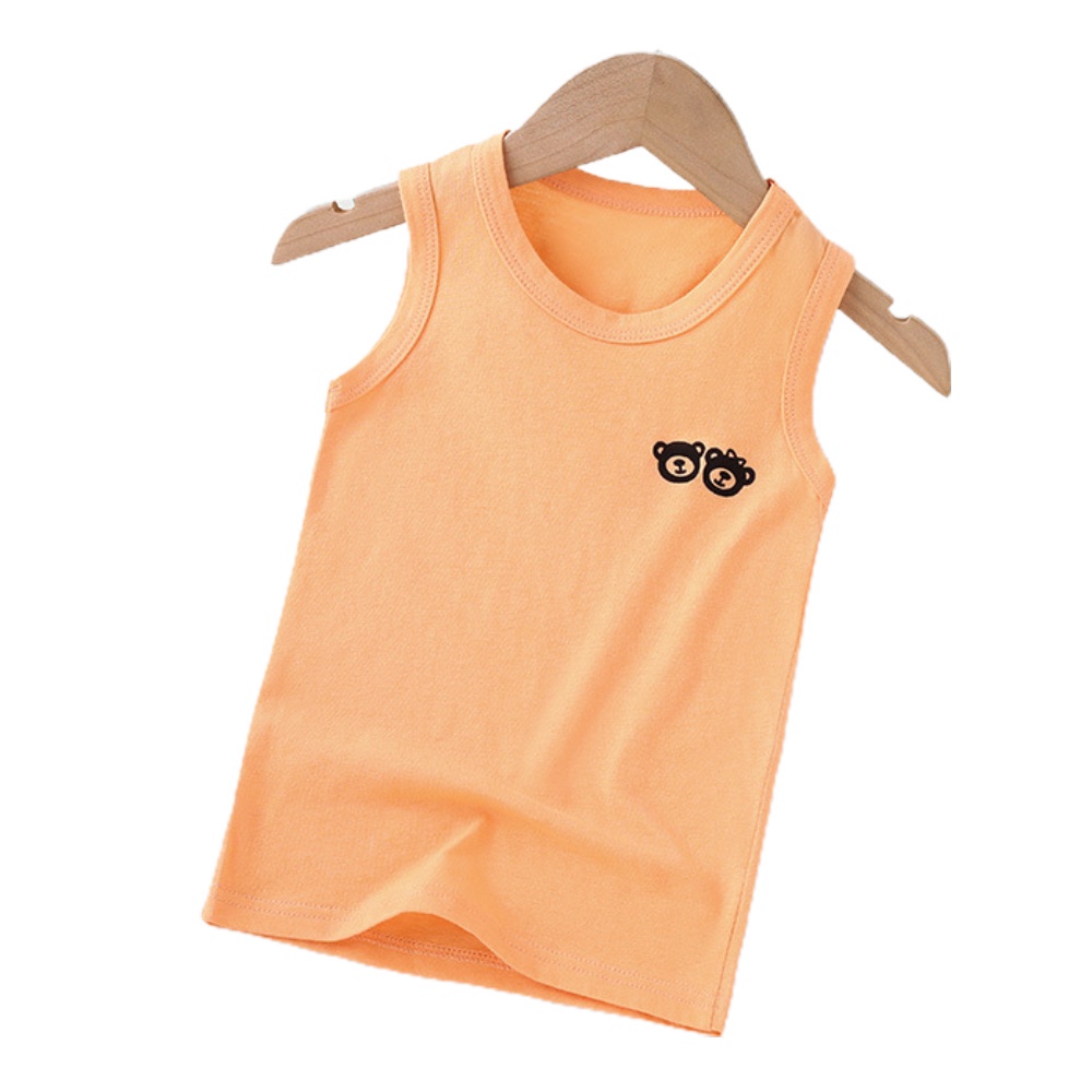 Áo thun ba lỗ dáng rộng màu sắc đơn giản chất liệu cotton thoáng khí cho bé