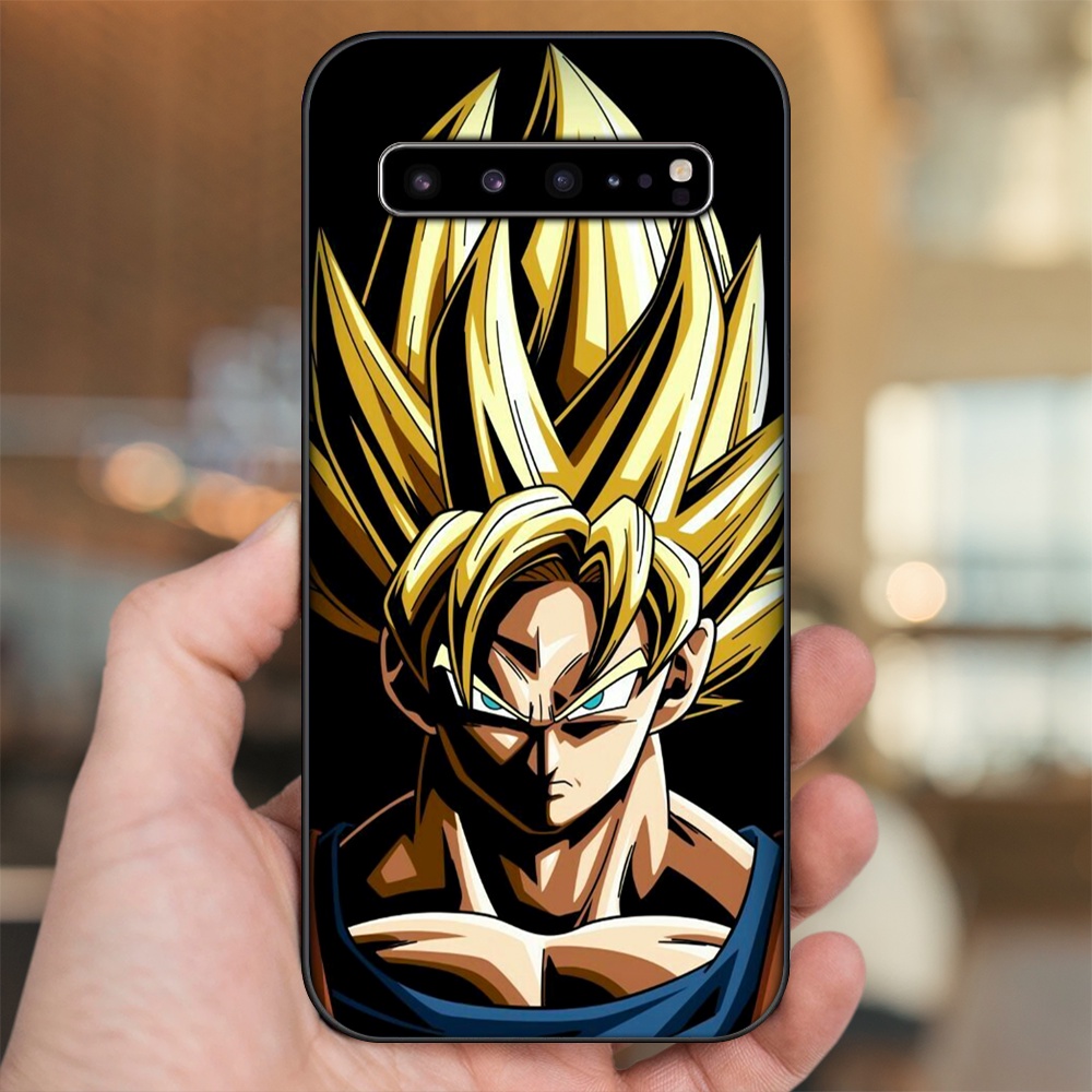 Ốp lưng Samsung S10, S10 5G, S10 Plus viền đen in hình Goku Dragon Ball