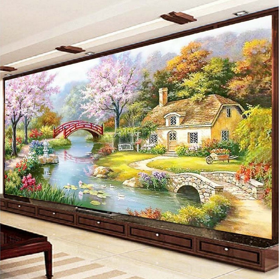 Tranh thêu chữ thập tổ ấm hạnh phúc H1990-200x110cm