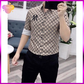 Áo sơ mi nam 💖 áo sơ mi phối hoạ tiết caro New York cực đẹp _ Thời Trang SARA249