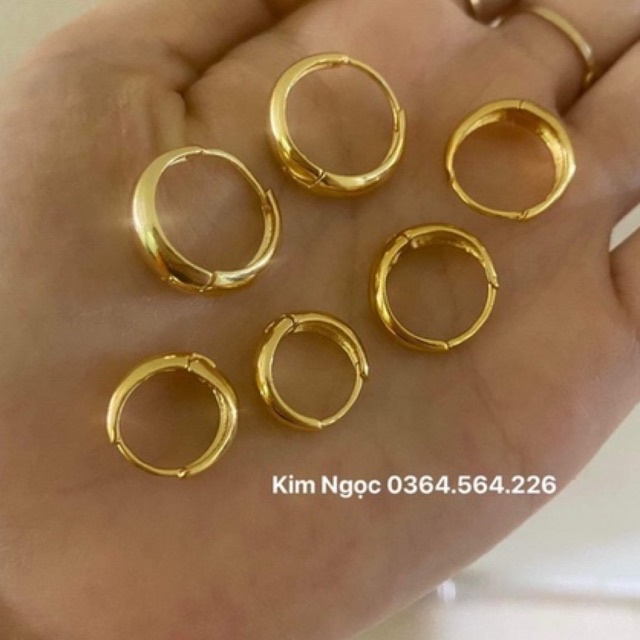 Bông tai mo trơn mạ vàng cao cấp xịn rẻ đẹp Kim Ngọc