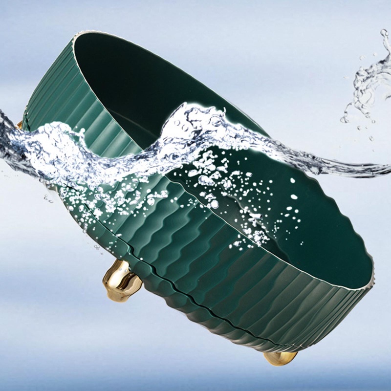 Khay Đựng Trái Cây / Mỹ Phẩm / Đồ Dùng Để Bàn Bằng Nhựa Bền Có Thể Xoay Được Đa Năng