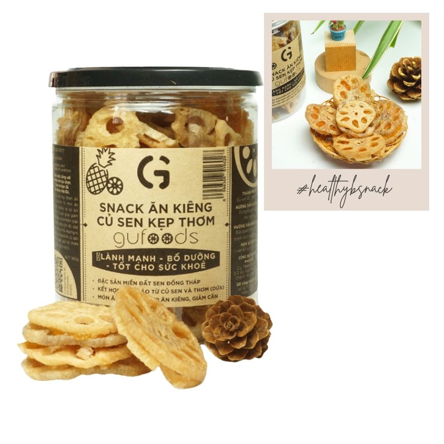 Bánh ăn kiêng củ sen kẹp thơm GUfoods - Lành mạnh, Bổ dưỡng, Tốt cho sức khoẻ (140g/300g)