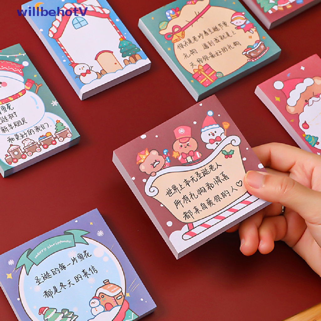 [WillbehotV] Set 50 Tờ Giấy Ghi Chú Tự Dính Ghi Chú Giáng Sinh Cho Trường Học / Văn Phòng [Mới]