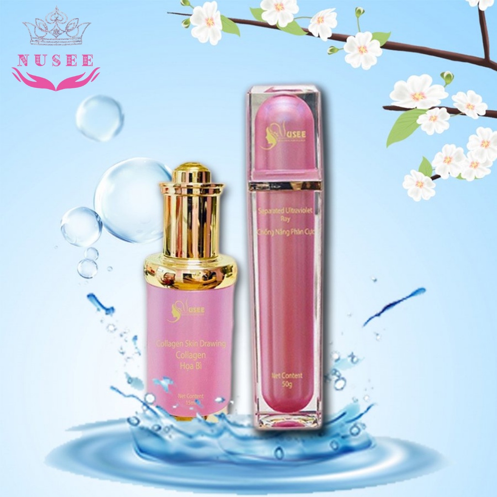 Combo tinh chất họa bì và kem chống nắng .Sản Phẩm Nusee mộc mỹ nhân, Mỹ Phẩm Cao Cấp
