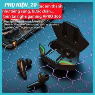 (SALE) Tai Nghe Bluetooth gaming Apro 366, tai nghe chơi game Bass mạnh mẽ, Sống Động độ trễ cực thấp khi chơi game