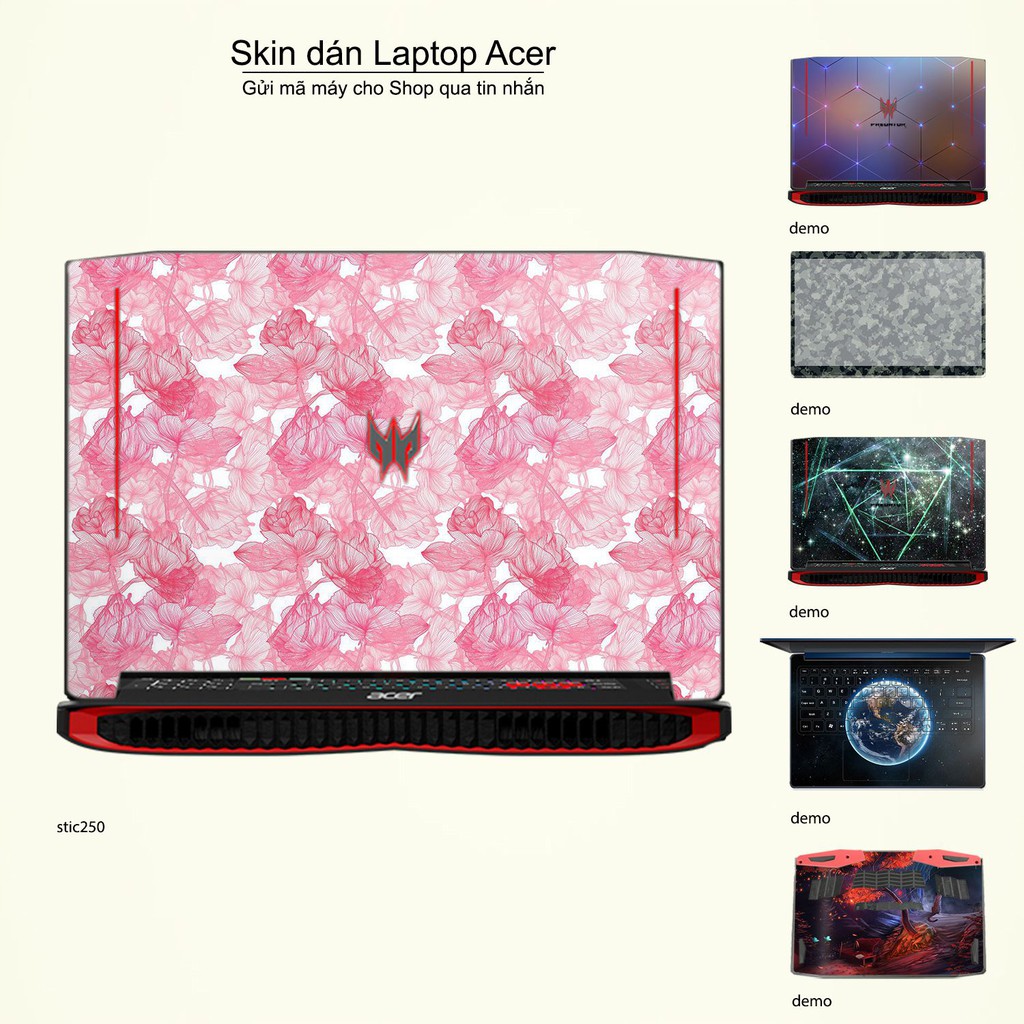 Skin dán Laptop Acer in hình hoa hồng stic250 (inbox mã máy cho Shop)