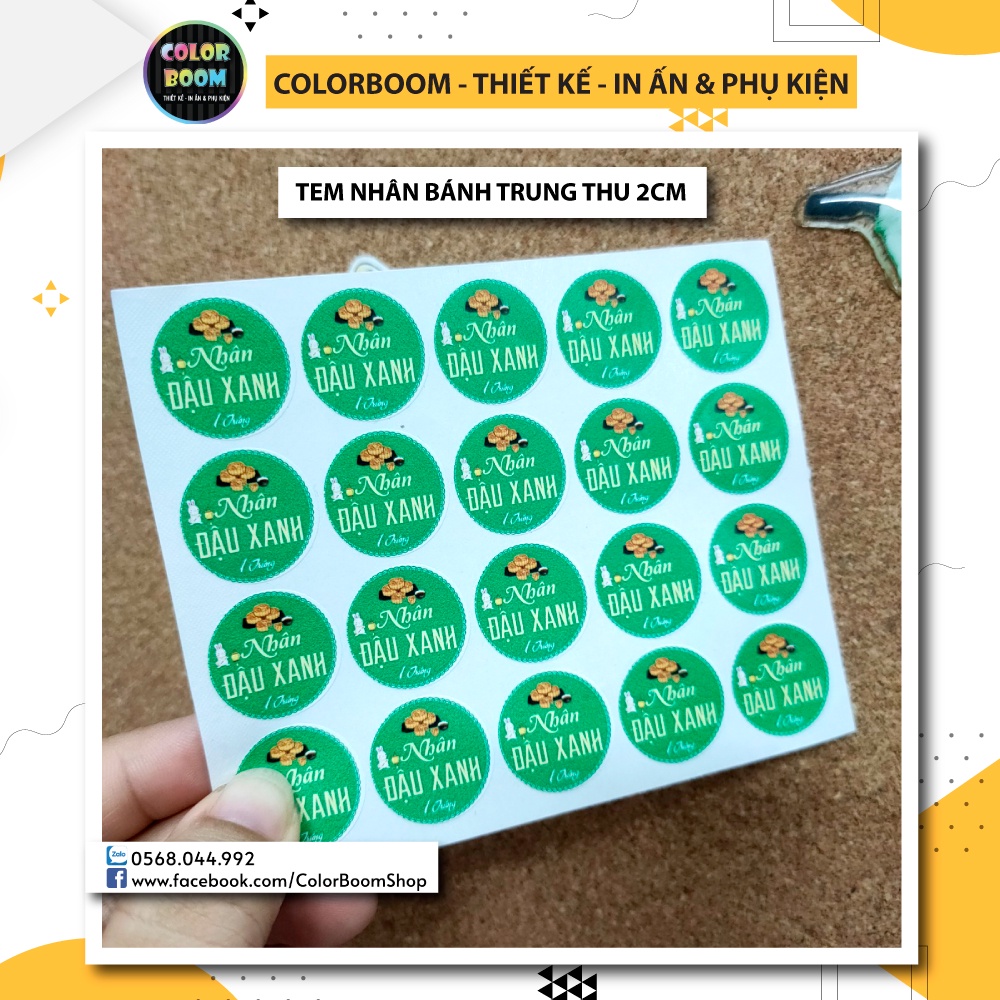 20 Tem decal dán - Nhân Bánh Trung Thu đường kính 2cm
