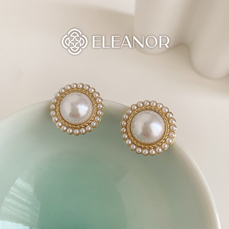 Bông tai nữ Eleanor Accessories đính ngọc trai nhân tạo phụ kiện trang sức sang trọng quý phái