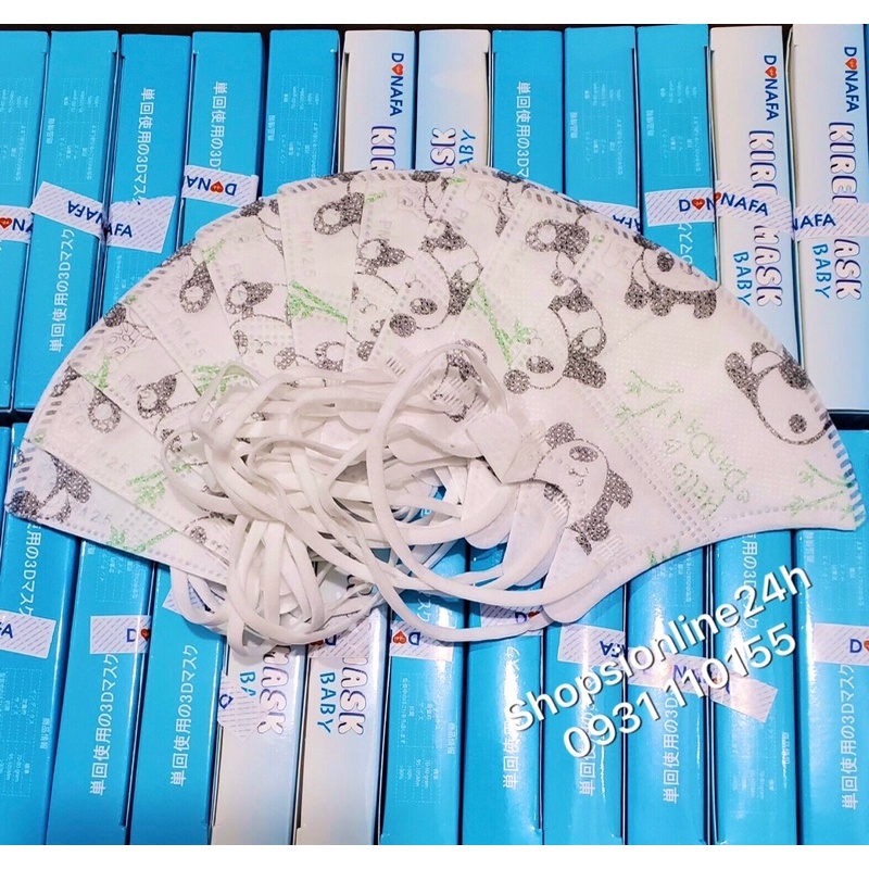 ✅ [ Hộp 10 cái ] Khẩu trang y tế 5D Mask cho bé Donafa chính hãng Hình gấu trúc