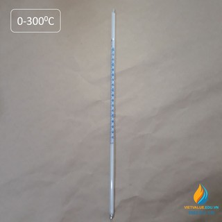 Nhiệt kế thủy ngân đo nhiệt độ khoảng đo 0 đến 300 độ C, độ chia nhỏ 2 độ C