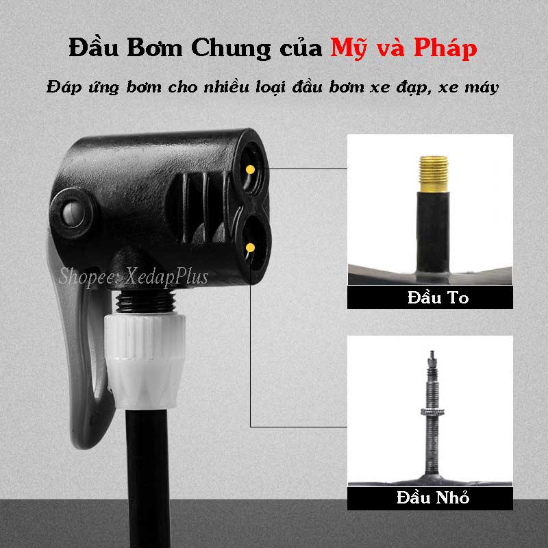 Bơm Xe Đạp, Xe Máy, Trái Banh, Bóng Bay Hợp Kim Nhôm Áp Suất Cao 160 PSI Có Đồng Hồ Thương Hiệu West Biking- Xe Đạp Plus