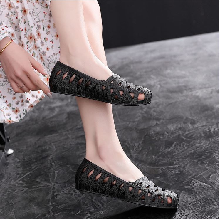 Dép Sandal đi biển đế dẻo WOMENSTORY chống trơn bằng cao su non cao cấp UanMi-Sục nữ  bánh mì mùa hè thoáng mát