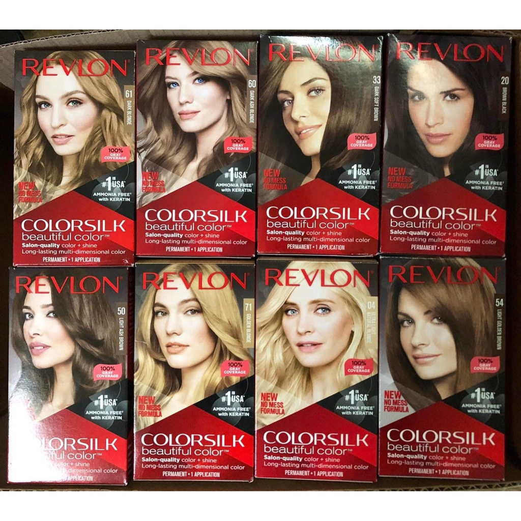 Nhuộm tóc Revlon Colorsilk  Beautiful Color của Mỹ ( Màu đen, nâu đen, nâu tối, nâu sáng,..)