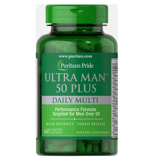 Viên uống tăng cường sức khỏe cho nam giới trên 50 tuổi Vitamin, khoáng chất Ultra Man 50 Plus Daily Multi 60v