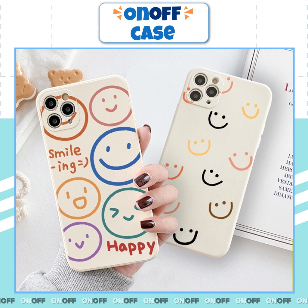 Ốp Lưng Iphone Cạnh Vuông Smile Happy 6/6plus/6s/6splus/7/7plus/8/8plus/x/xr/xs/11/12/pro/max/plus/promax