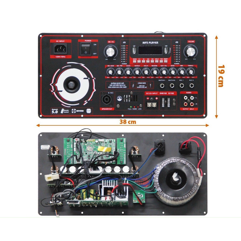 Mạch Loa Kéo Mẫu Mới 520w Đôi Echo Reverb Bass Mid Treble