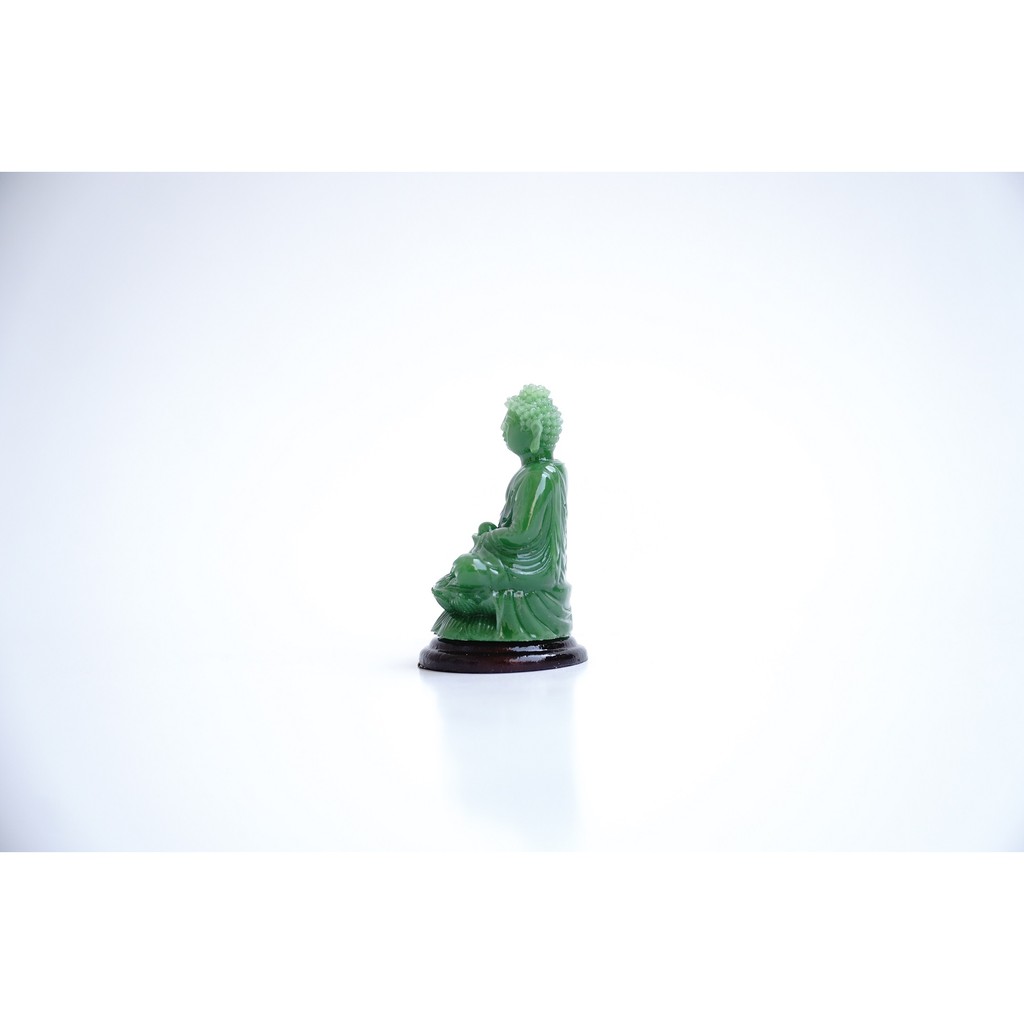 Tượng Phật A Di Đà ngồi ngọc xanh - Cao 6cm