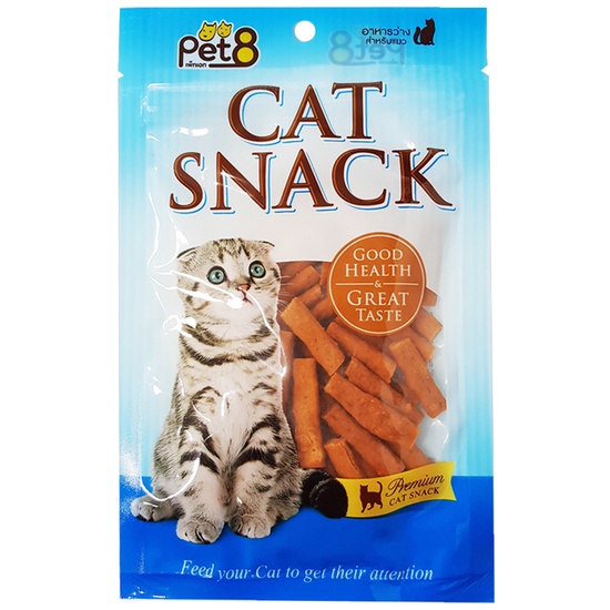 Snack Bánh thưởng cho mèo PET8 Cat Snack Mini Strip Nhiều Hương Vị 35G