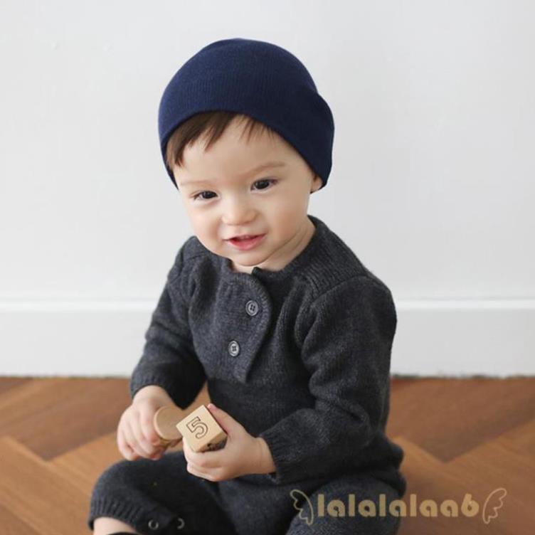 Mũ beanie trùm đầu tránh gió cho bé - Mũ beani trùm đầu màu trơn ấm áp xinh xắn cho bé