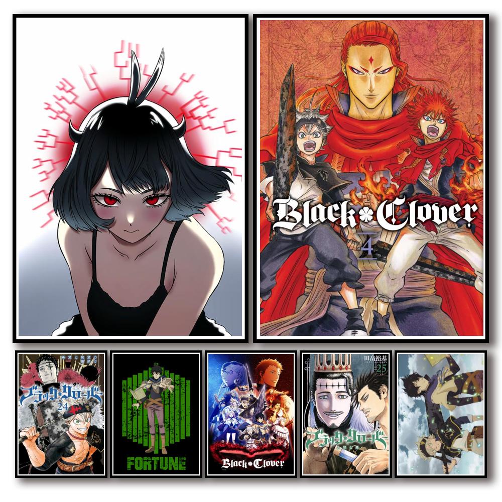 Set 32 Tấm Poster Họa Tiết Anime Black Clover Màu Trắng #2