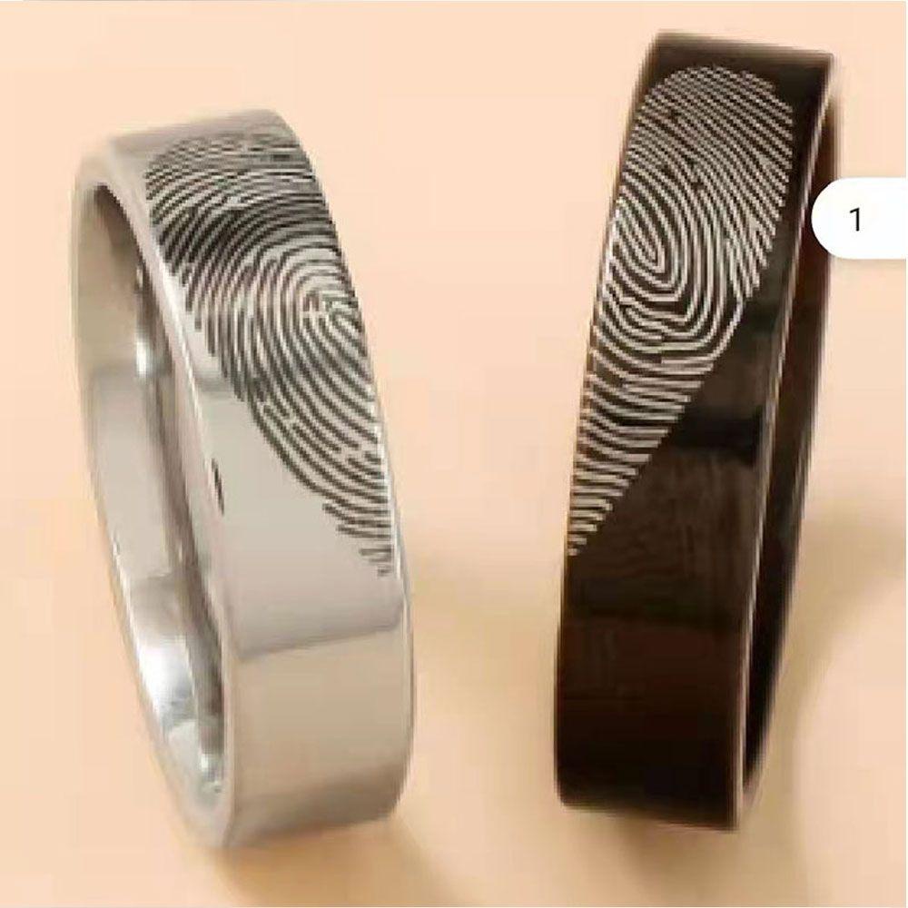 EUCA 1 Cặp Nhẫn Đeo Ngón Tay Họa Tiết Hình Trái Tim Thời Trang