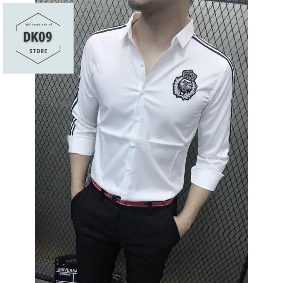 Áo Sơ Mi Dài Tay Cặp Đôi Nam- Nữ Thiêu Logo Ong & Chạy day Tay | BigBuy360 - bigbuy360.vn