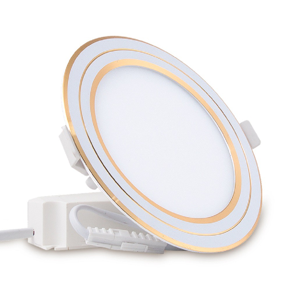 ĐÈN LED ÂM TRẦN 9W 3 MÀU RẠNG ĐÔNG VIỀN VÀNG,BẠC MODEL:PT05DM135-9W