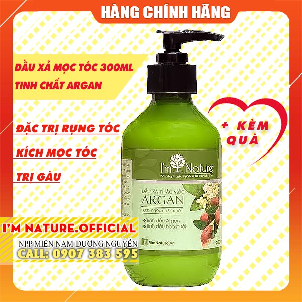 (+Quà) Dầu Xả Thảo Mộc I’m Nature Tinh Chất Argan Ngăn Rụng Và Giúp Mọc Tóc I’m Nature 300ml