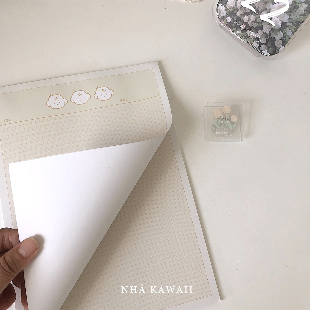 Giấy take note B5 BABY grid/line dùng ghi chép dày 100gsm