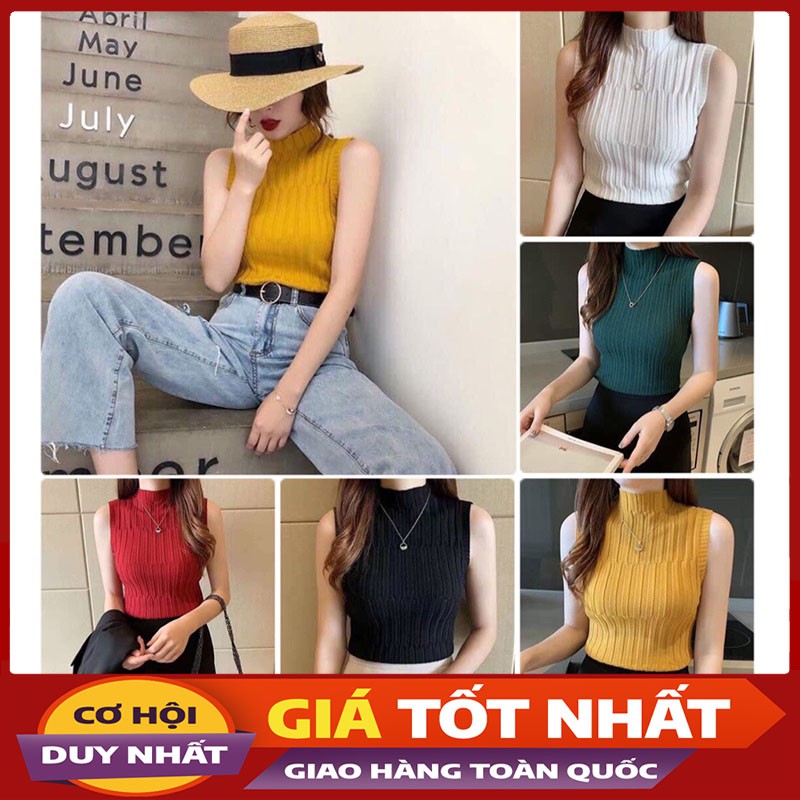 Áo Len Không Tay Cổ Lọ Dệt Kim Phối Màu- Hàng Quảng Châu AL002-Violet_Store