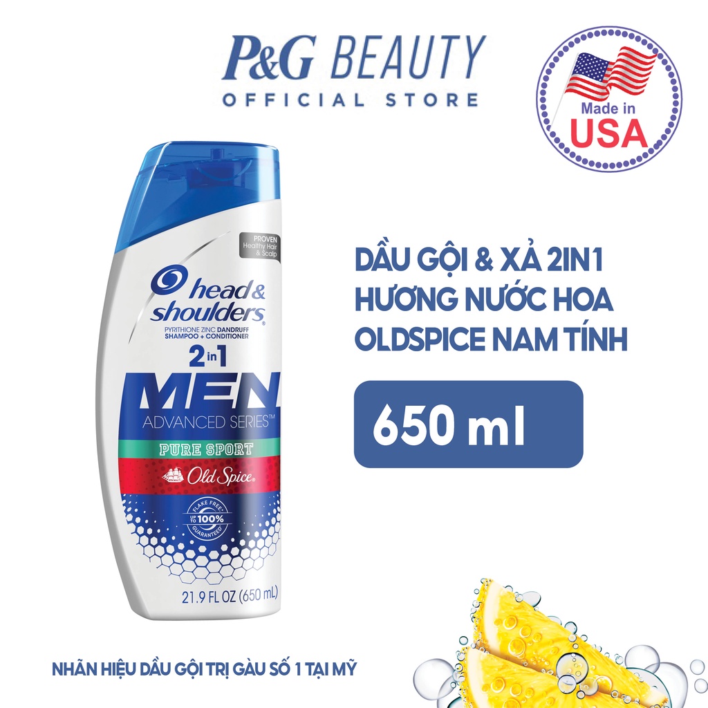 Dầu Gội & Xả 2in1 Head&Shoulders Mỹ nhiều mùi hương 650/700ml