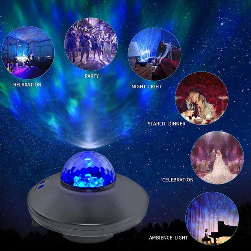 Colorful Music Starry Sky Projector USB LED Night Light Voice Control