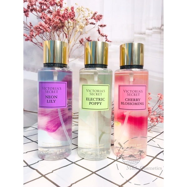 Xịt thơm toàn thân Body Mist Victoria's Secret hương Cherry Blossoming/ Neon Lily/ Electric Poppy