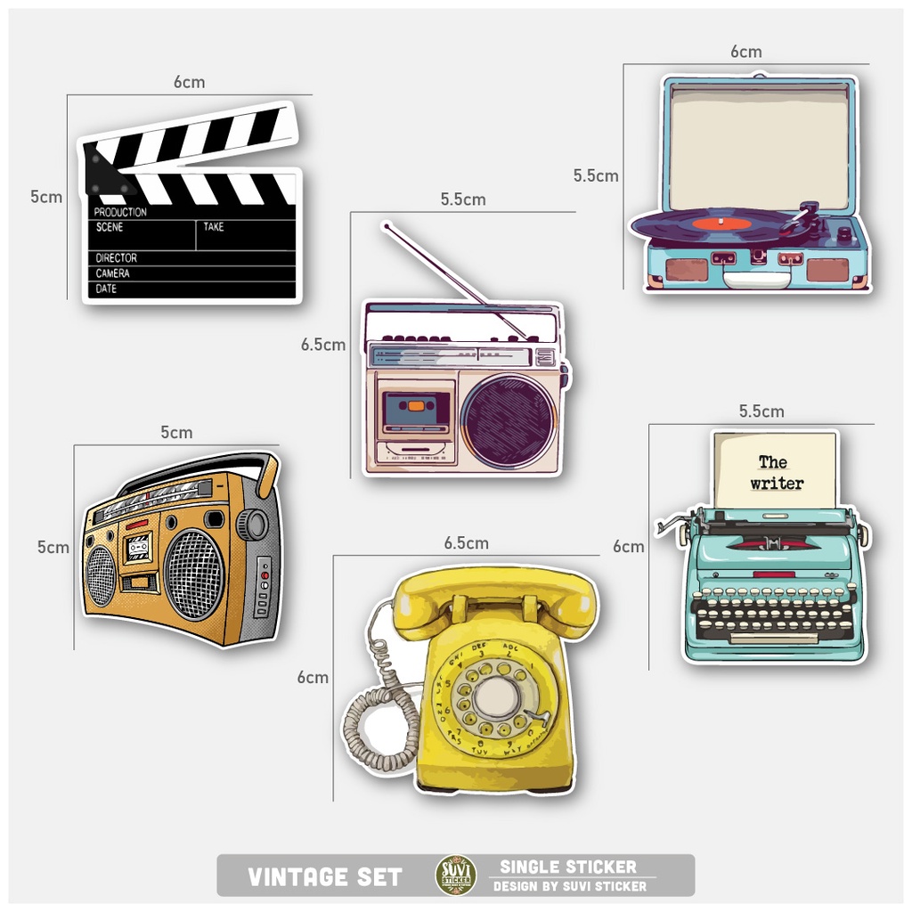 STICKER LẺ - Sticker Vintage dán mũ bảo hiểm, laptop, điện thoại, vali. MSP: SS11