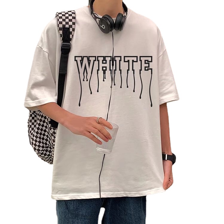 Áo Thun Tay Ngắn Dáng Rộng In Chữ Phong Cách Hip Hop Đường Phố Hàn Quốc Thời Trang Mùa Hè Cho Nam Và Nữ M-8XL