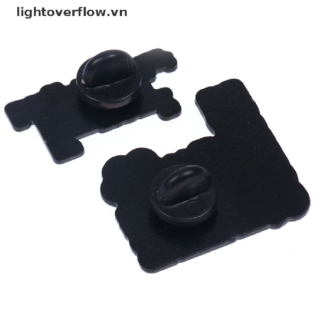 1 Huy Hiệu Cài Áo Tráng Men Hình Khoa Học Màu Trắng Đen