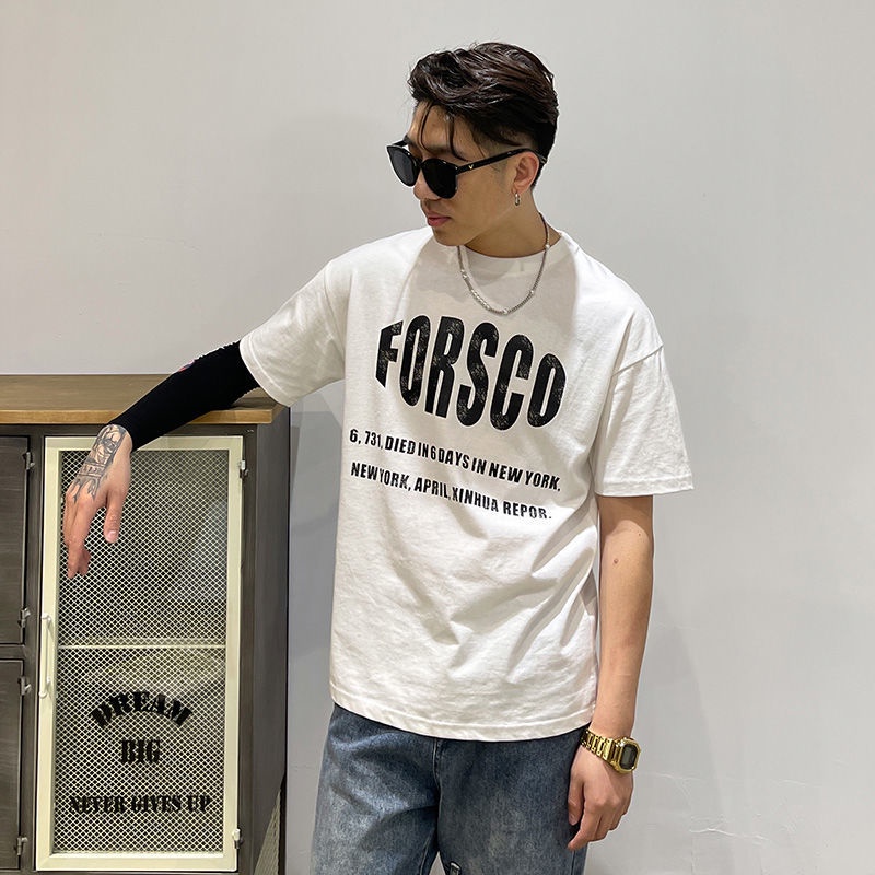 Áo Thun Nam Tay Ngắn In Hình Phong Cách Retro