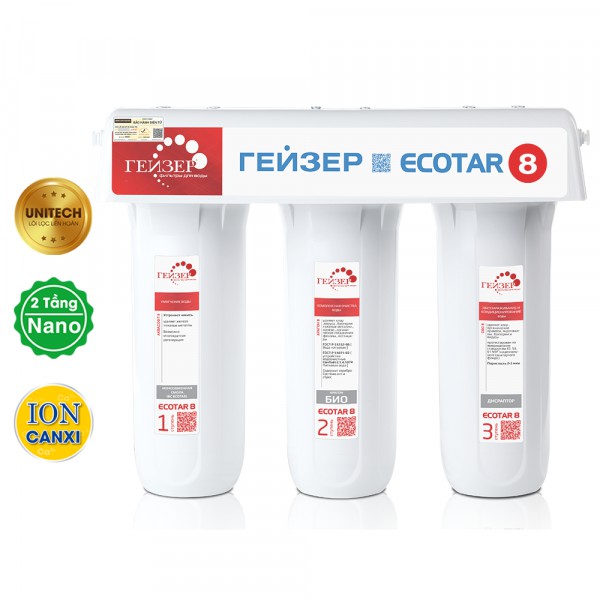 [Mã 267ELSALE1 giảm 5% đơn 3TR] Máy lọc nước Ion Canxi Geyser ECOTAR 8 – Made in Russia