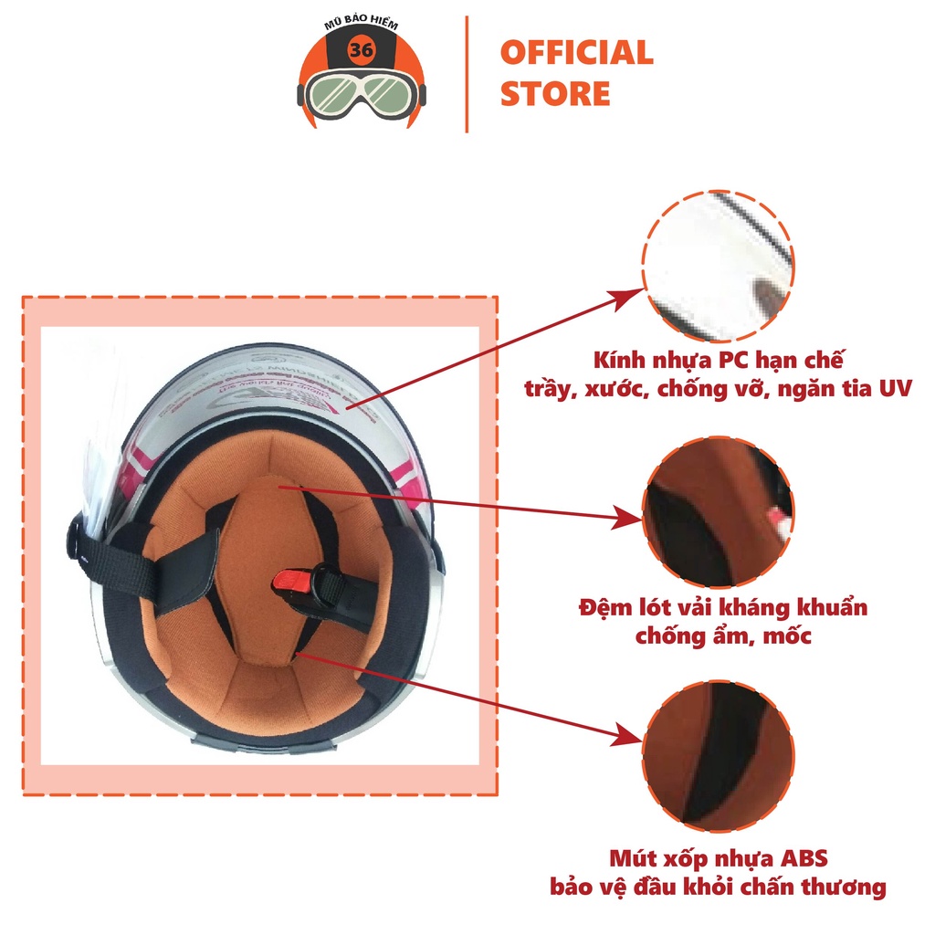Mũ bảo hiểm ¾ GRS A318K kính lớn (đen nhám viền đen)