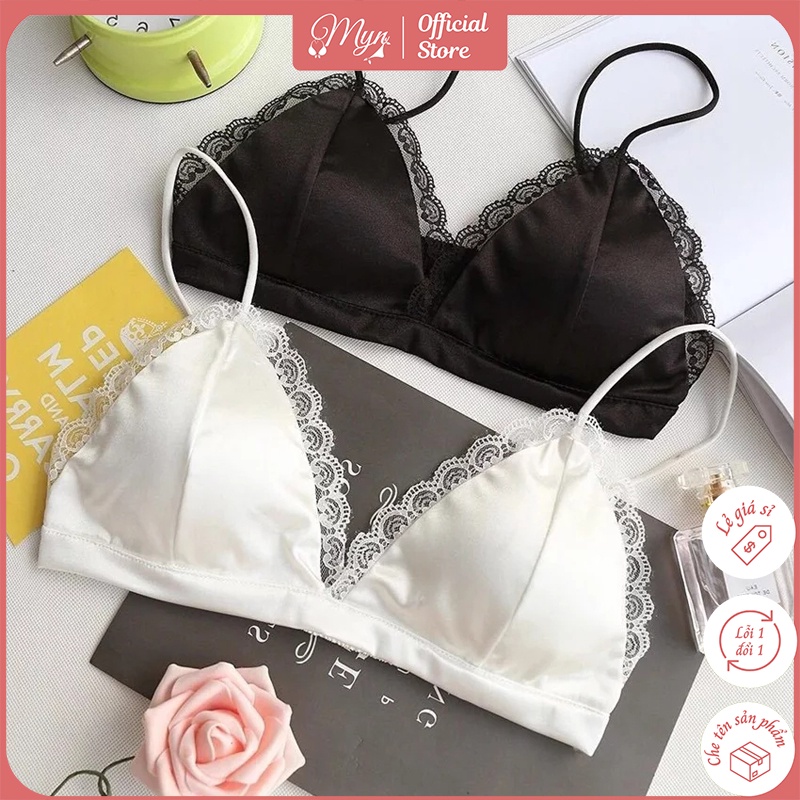 Áo bra phi lụa dây mảnh viền ren sexy B265 MYN_UNDERWEAR