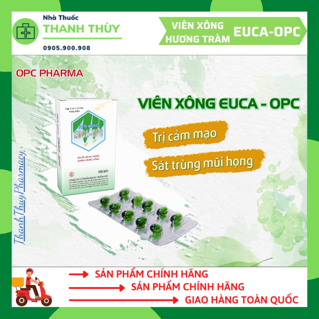 Viên Xông EUCA OPC  - Xông Khi Cảm Cúm, Xông Sát Khuẩn Mũi Họng