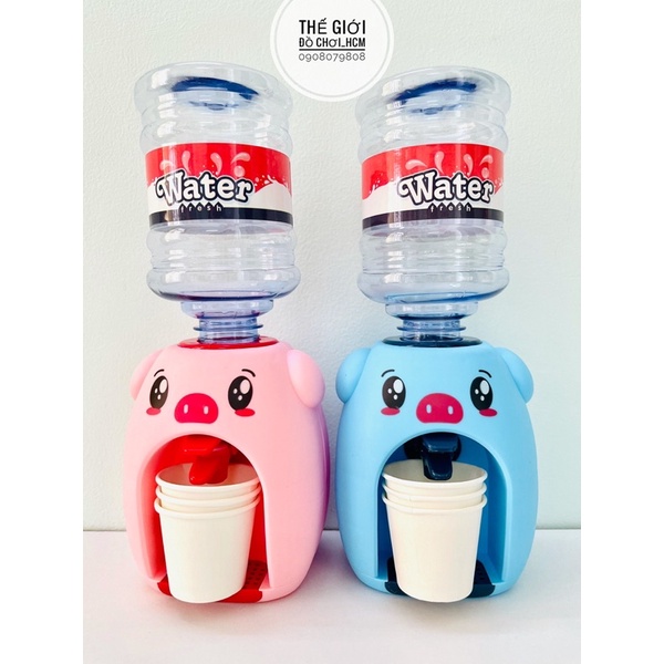 [HOT- CHƠI THẬT UỐNG THẬT] Đồ chơi bình nước lọc hình heo có ly giấy cho bé uống nước thật rất đáng yêu