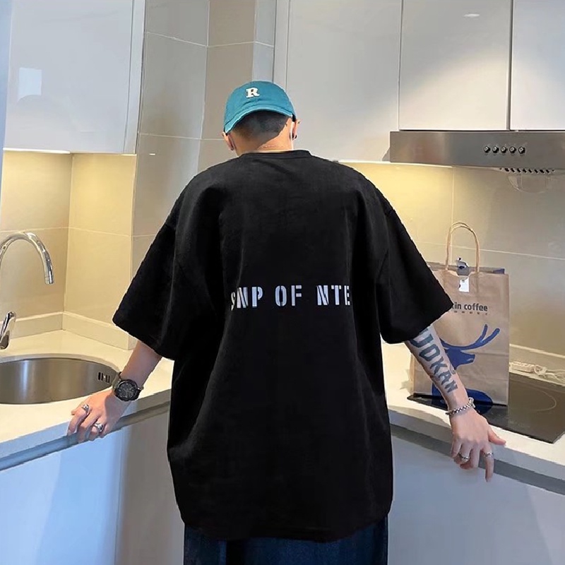 Áo Thun Tay Ngắn Dáng Rộng In Chữ Phong Cách Nhật Bản Thời Trang Mùa Hè Cho Nam Size M-5XL