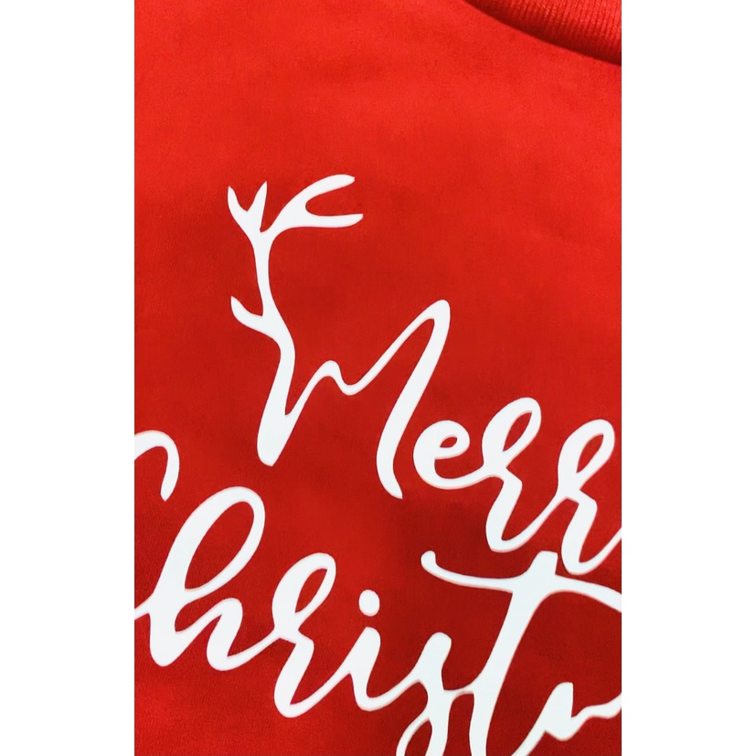 Áo gia đình Noel Familylove - Đồng phục gia đình Noel Merry Christmas cực dễ thương chất liệu cotton 100% co giãn