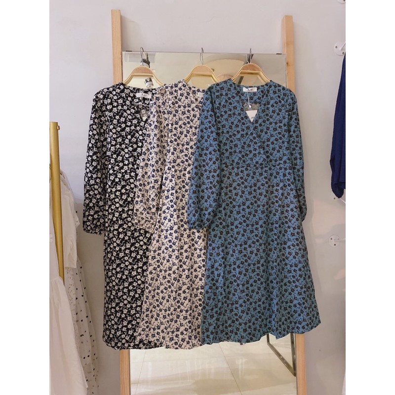 váy hoa nhí vintage chéo cổ dáng dài Ulzzang style 🌸 VKE 9171 Hàng Quảng Châu | BigBuy360 - bigbuy360.vn