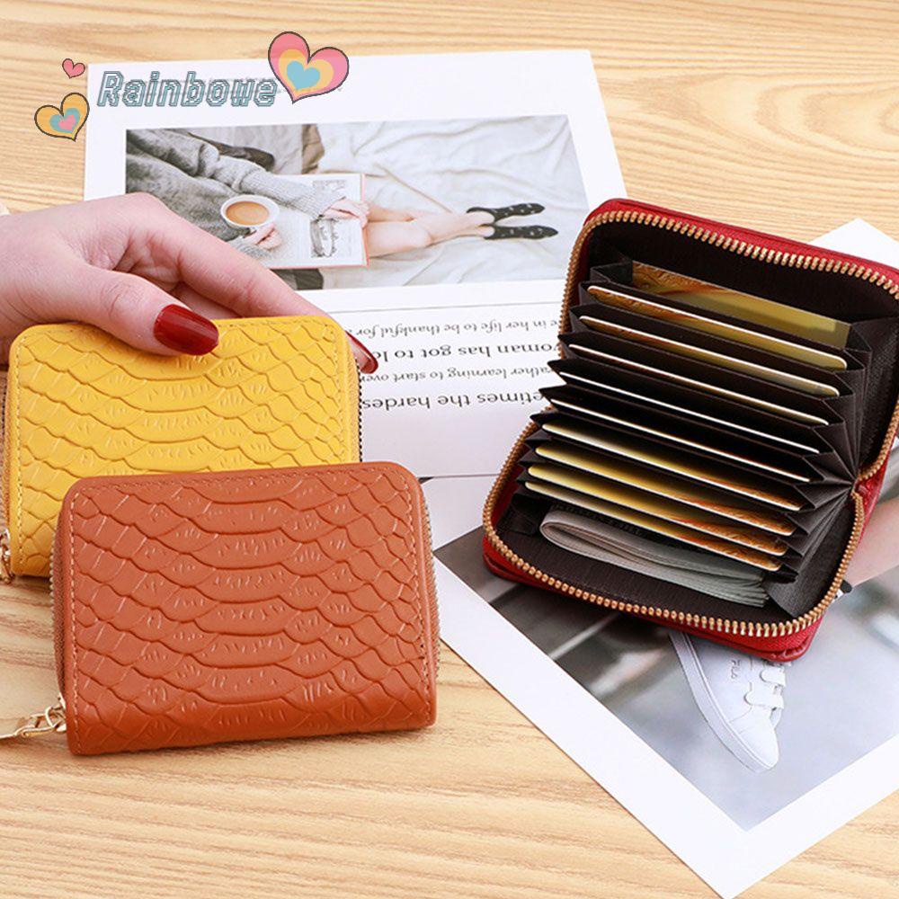 Ví Nhỏ Đựng Thẻ Có Khóa Kéo Màu Cầu Vồng Dễ Thương